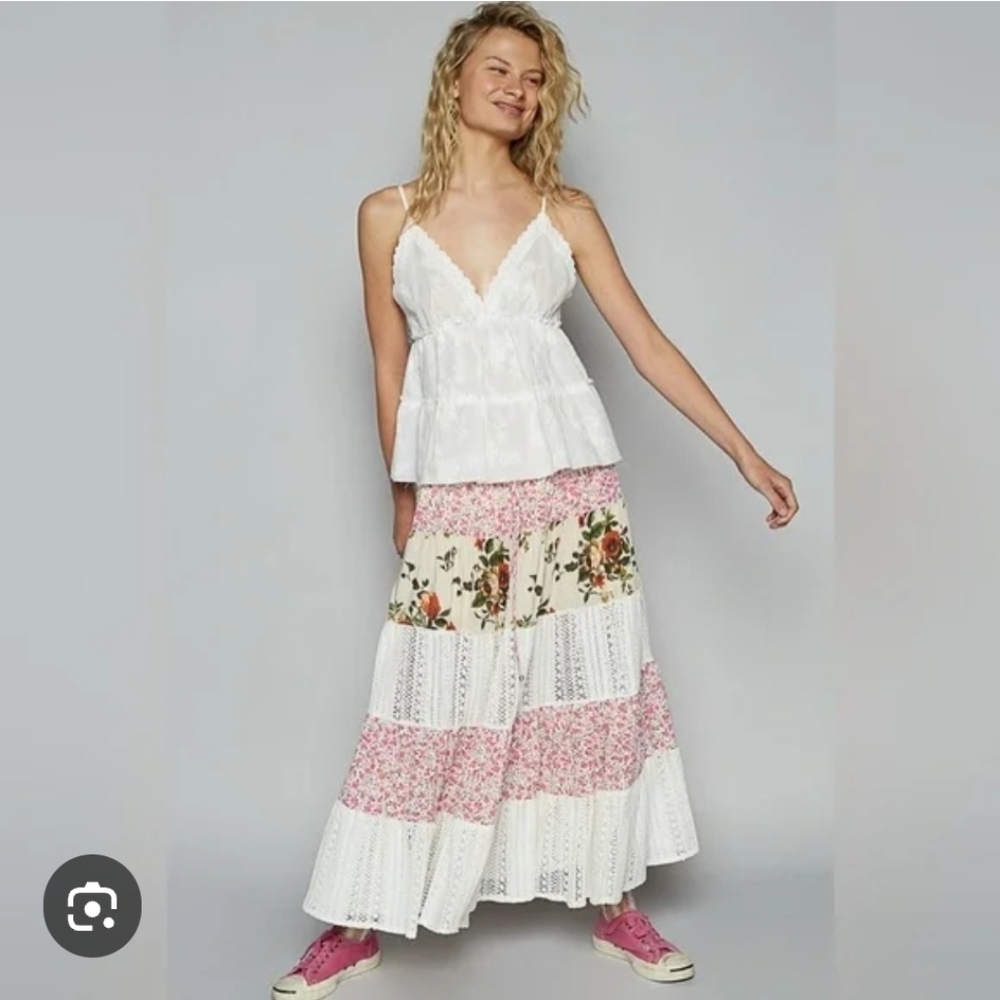 POL Prairie Dream Patchwork Maxi Skirt | Size Medium